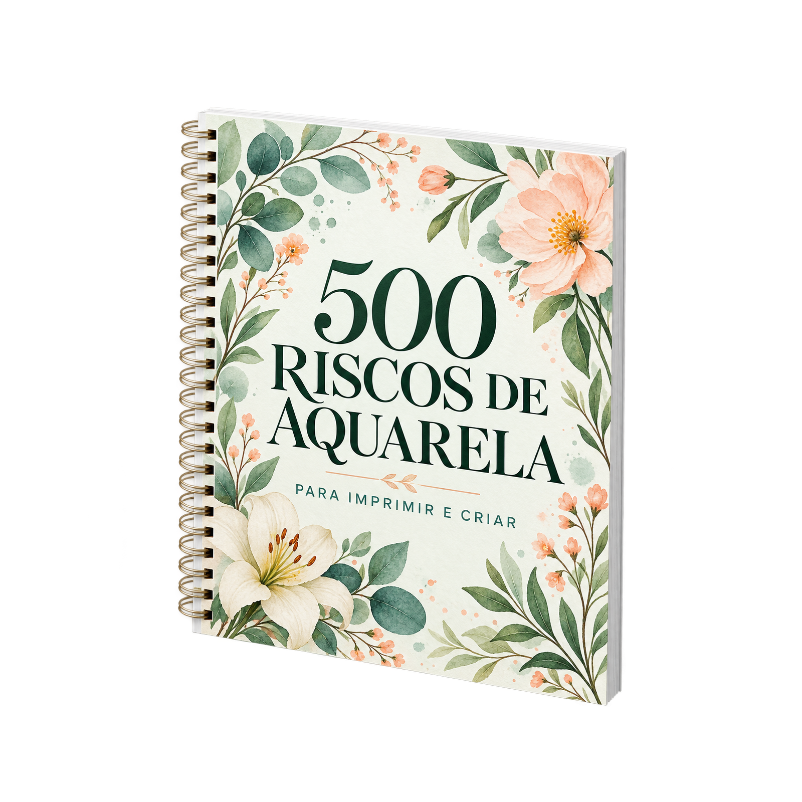 Mockup ilustrativo do material: a apostila principal do Ateliê Aquarela Leve
